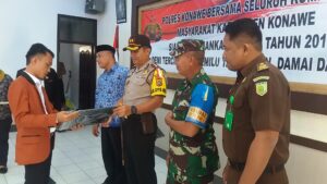 Ciptakan Pemilu Damai , Polres Konawe Gelar Deklarasi Bersama