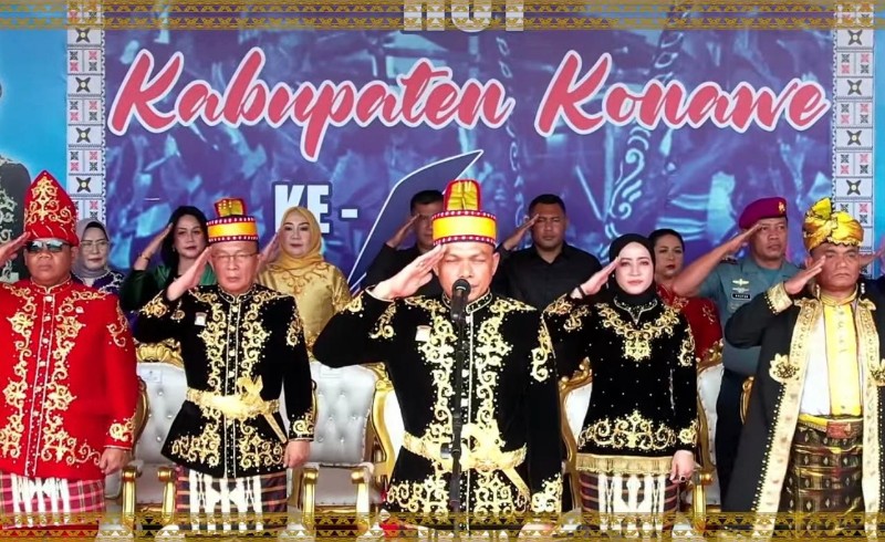 Bupati Konawe Jadi Inspektur Upacara Pembukaan HUT Kabupaten Konawe yang Ke-65 Tahun