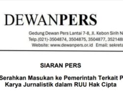 Dewan Pers Serahkan Masukan ke Pemerintah Terkait Perlindungan Karya Jurnalistik dalam RUU Hak Cipta